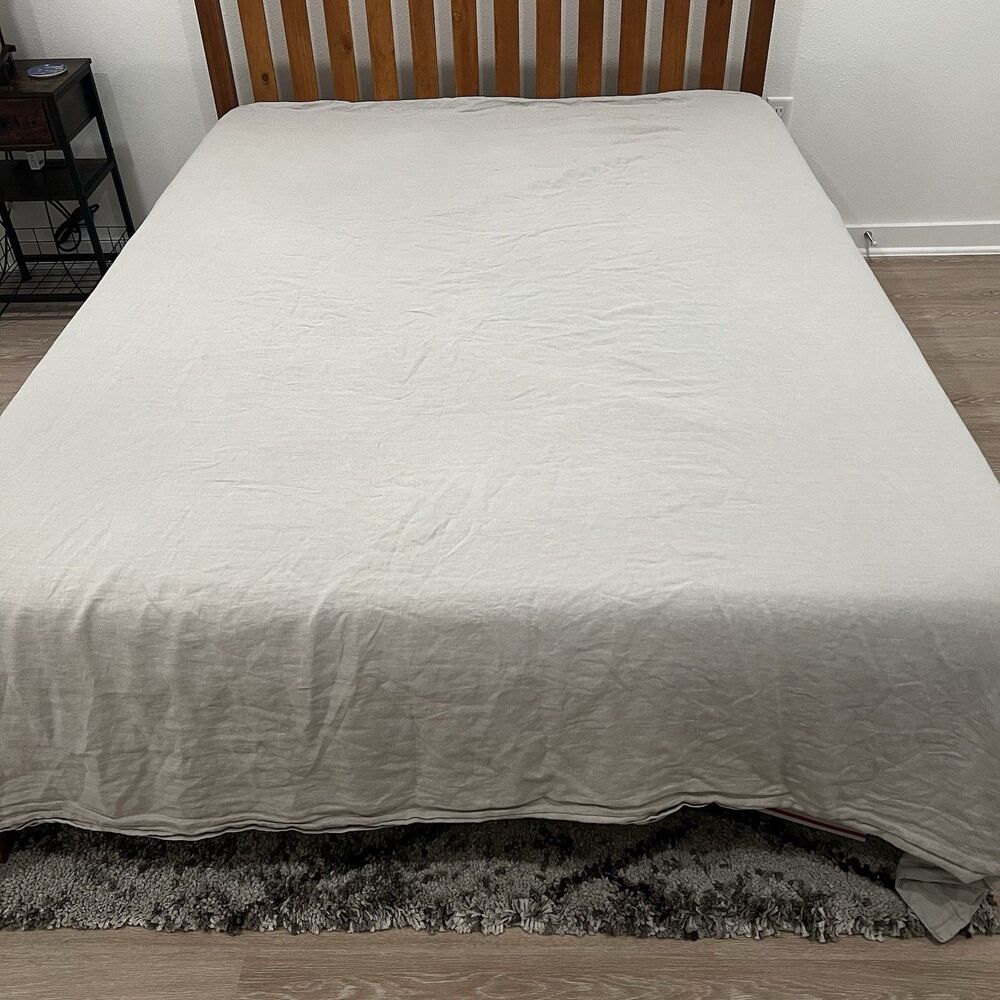 Bella Notte Linens Austin Duvet Cover Queen Size 100 Linen Tan Clean